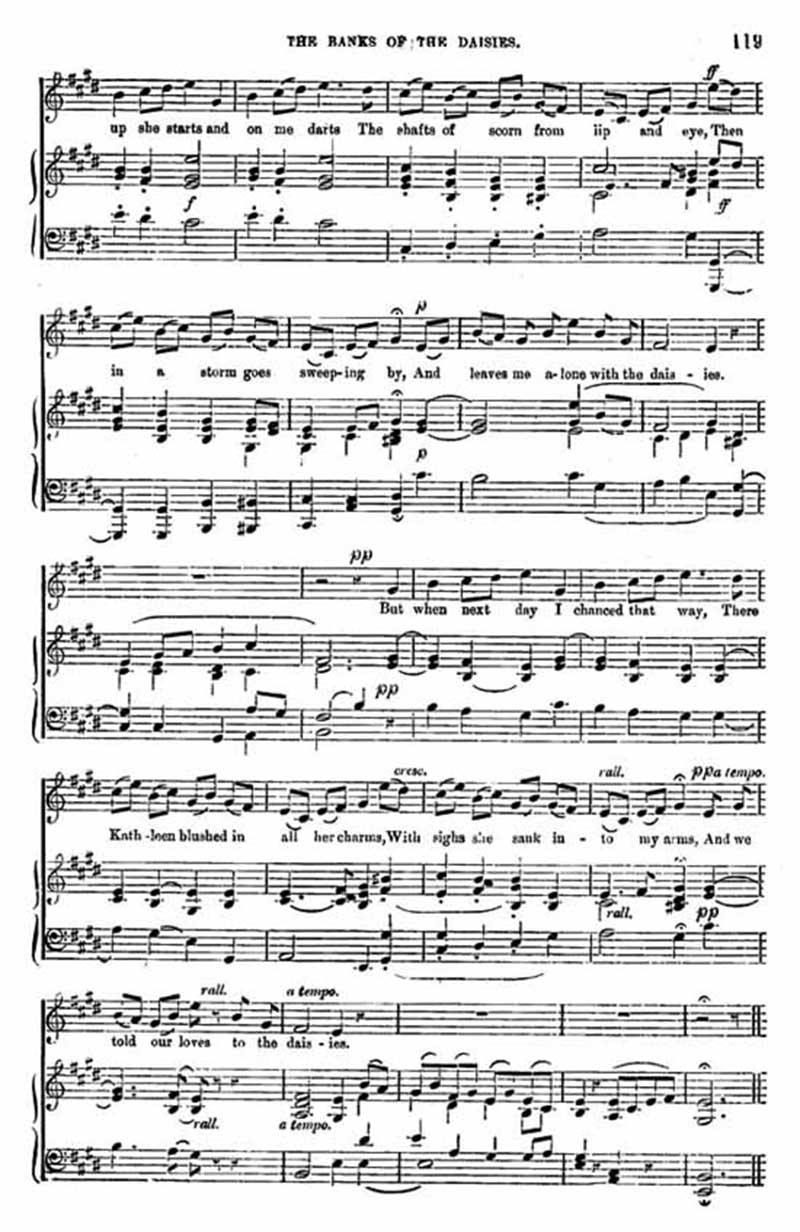 Music score to Banks of the Daisies