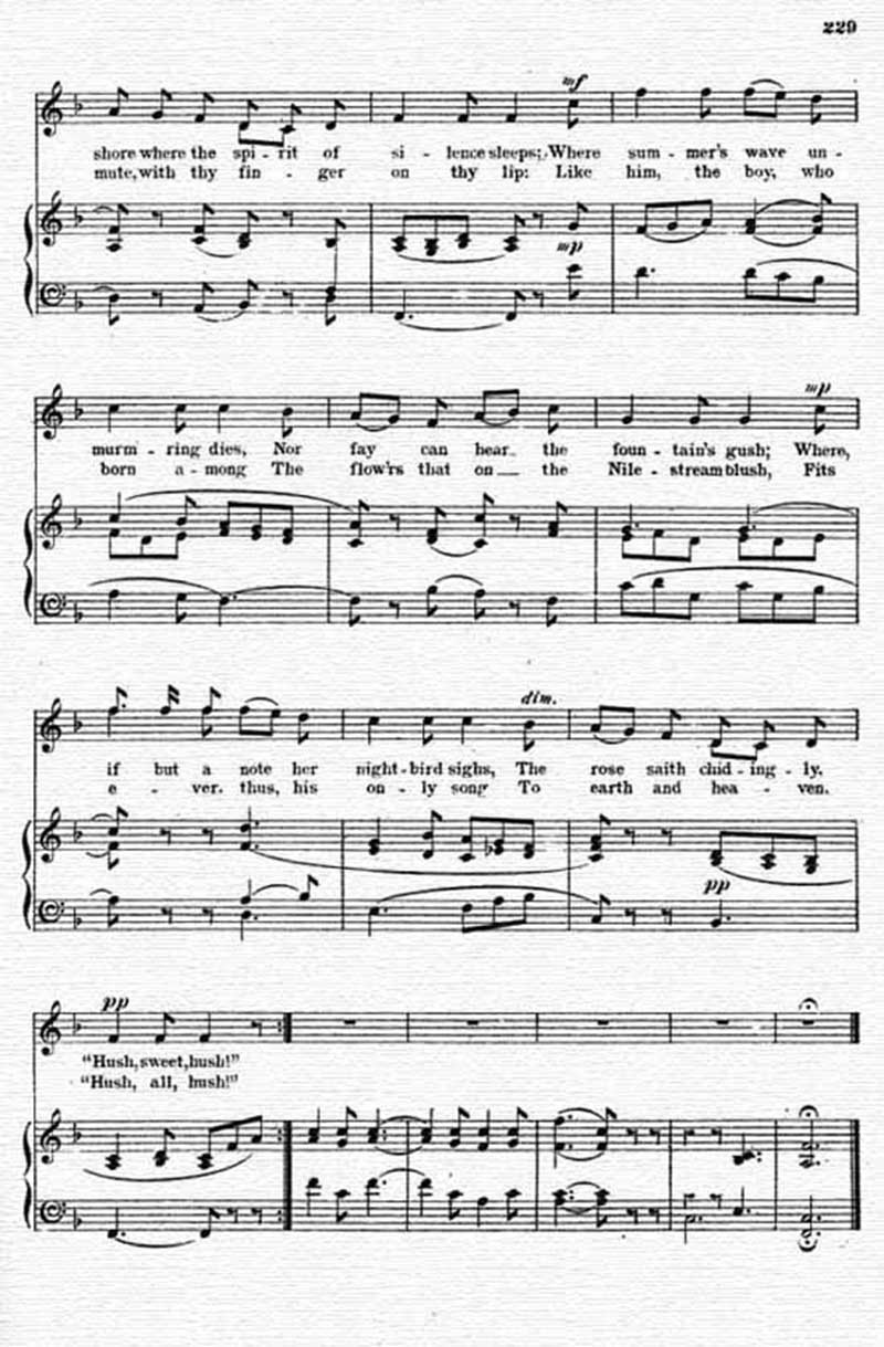 Music score to I've a secret to tell thee