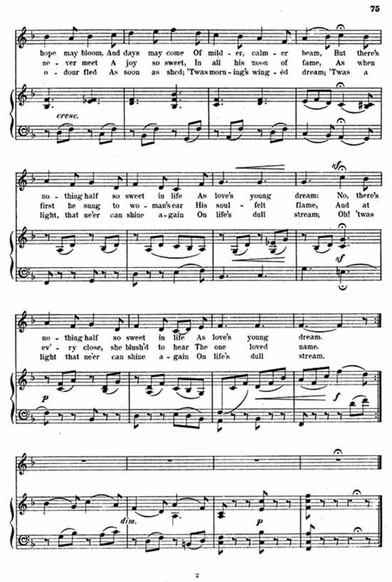 Music score to Love's young dream