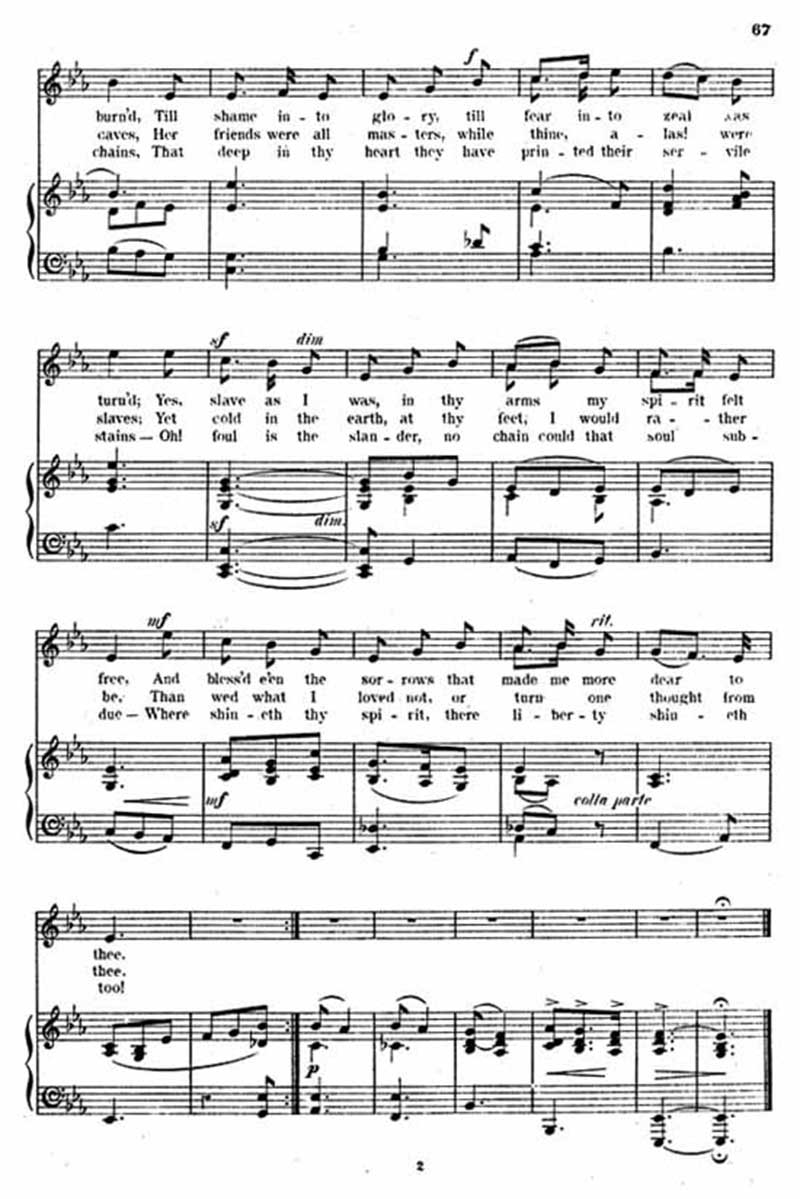 Music score to The Irish peasant to his mistress