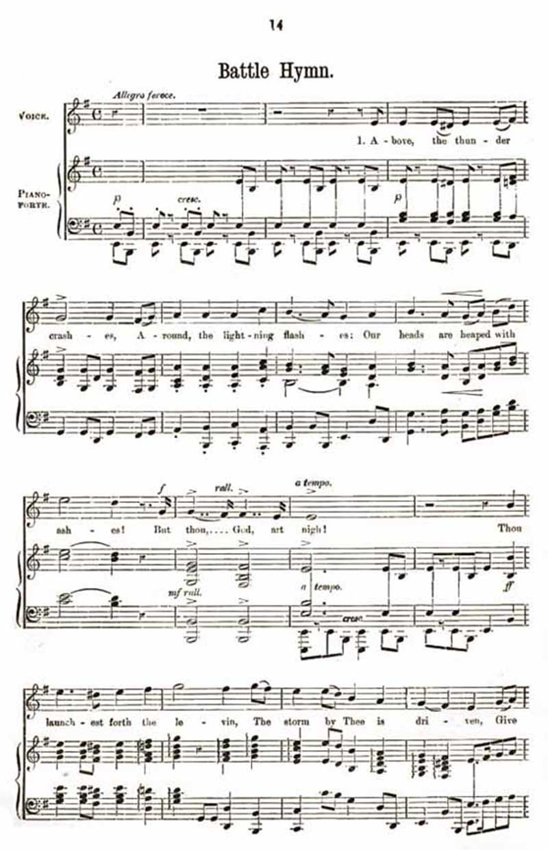 Music score to Battle Hymn