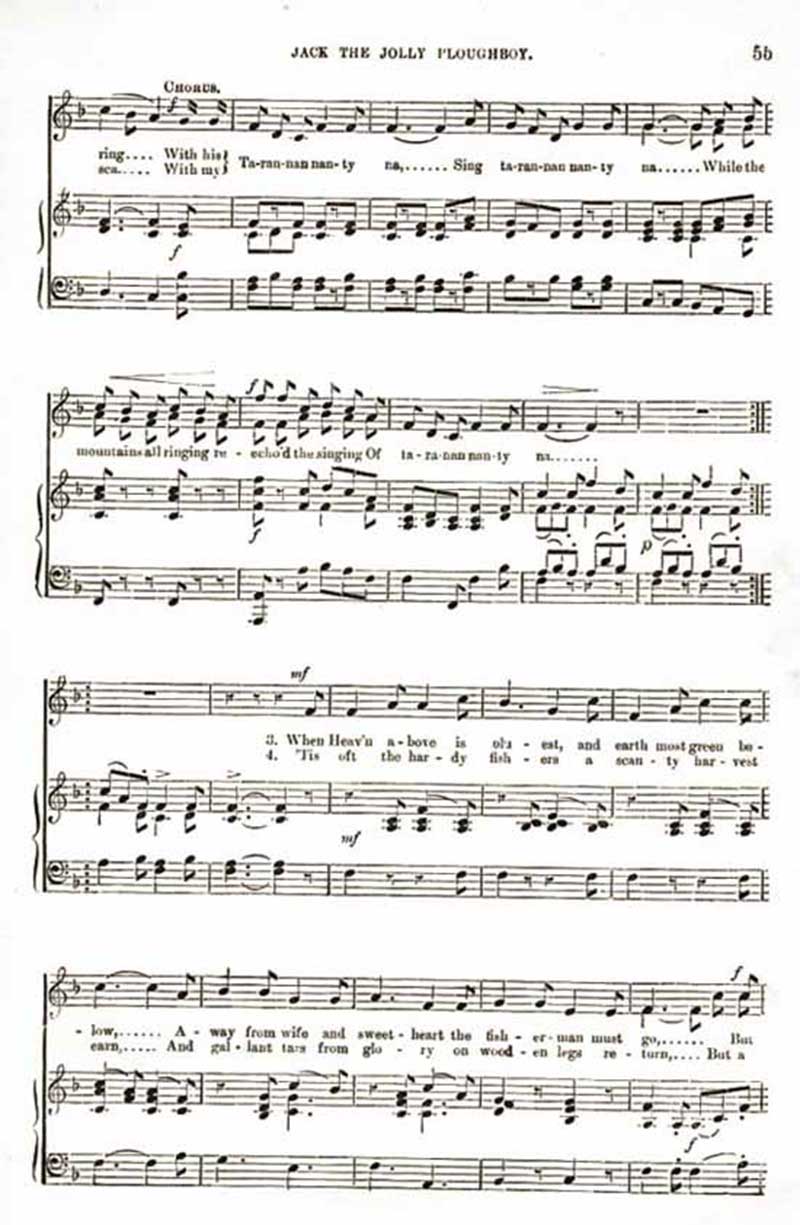 Music score to Jack the jolly ploughboy