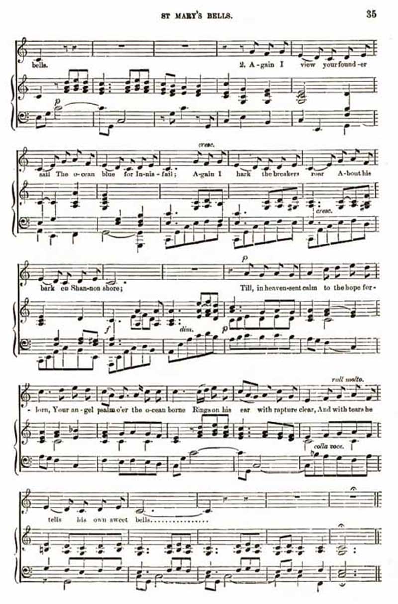 Music score to St. Mary's Bells
