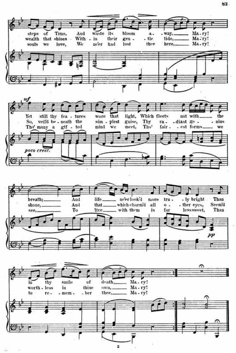 Music score to I saw thy form