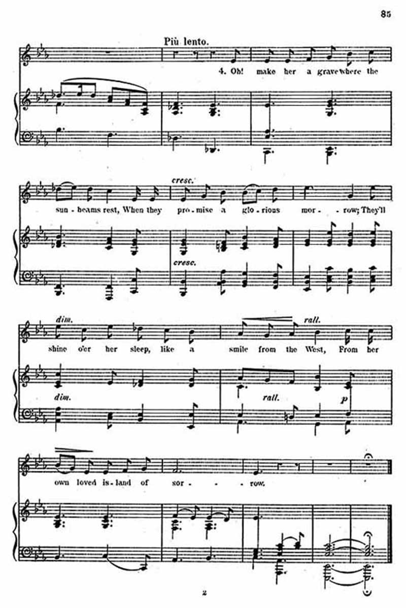Music score to She is far from the land