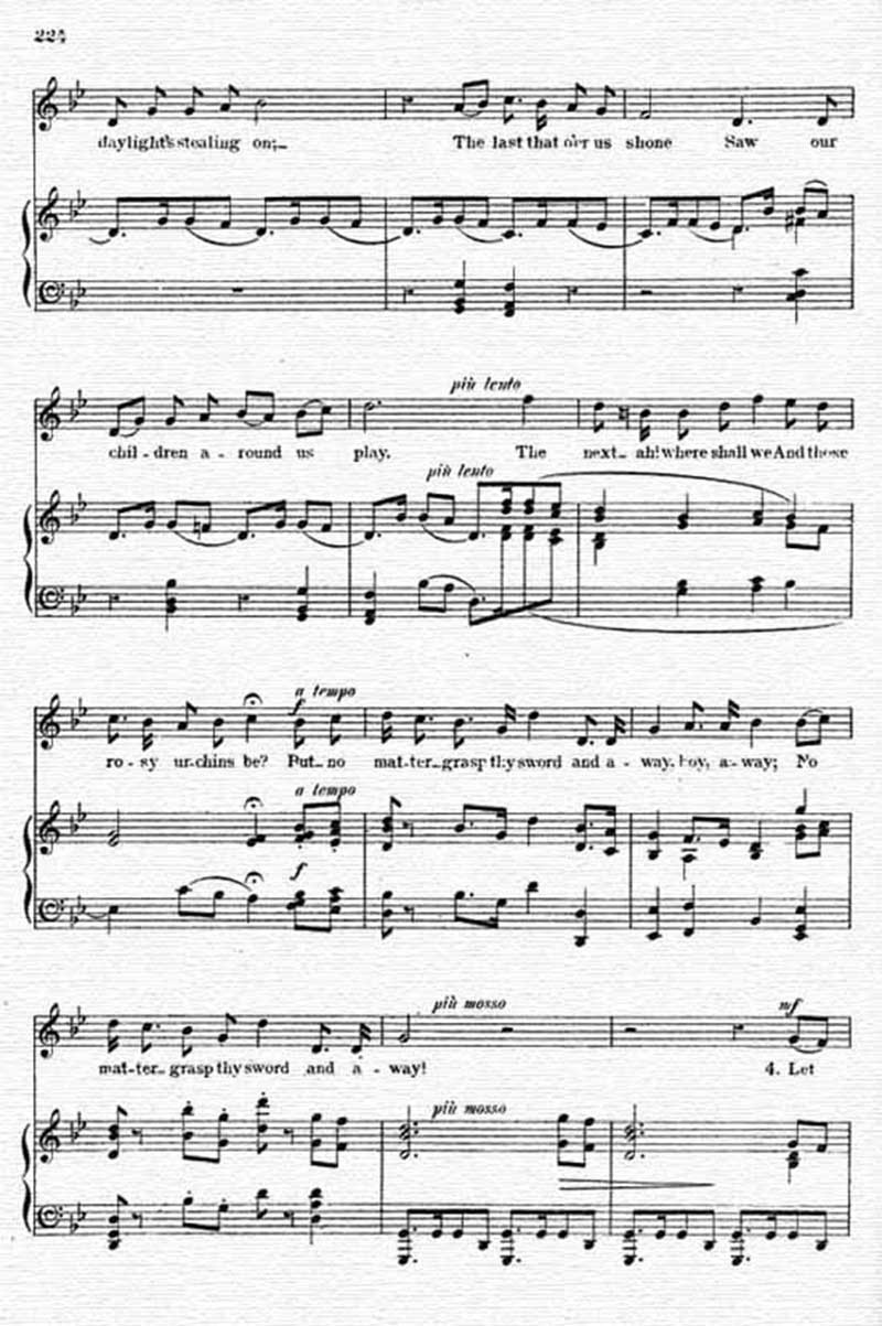 Music score to Song of the battle eve