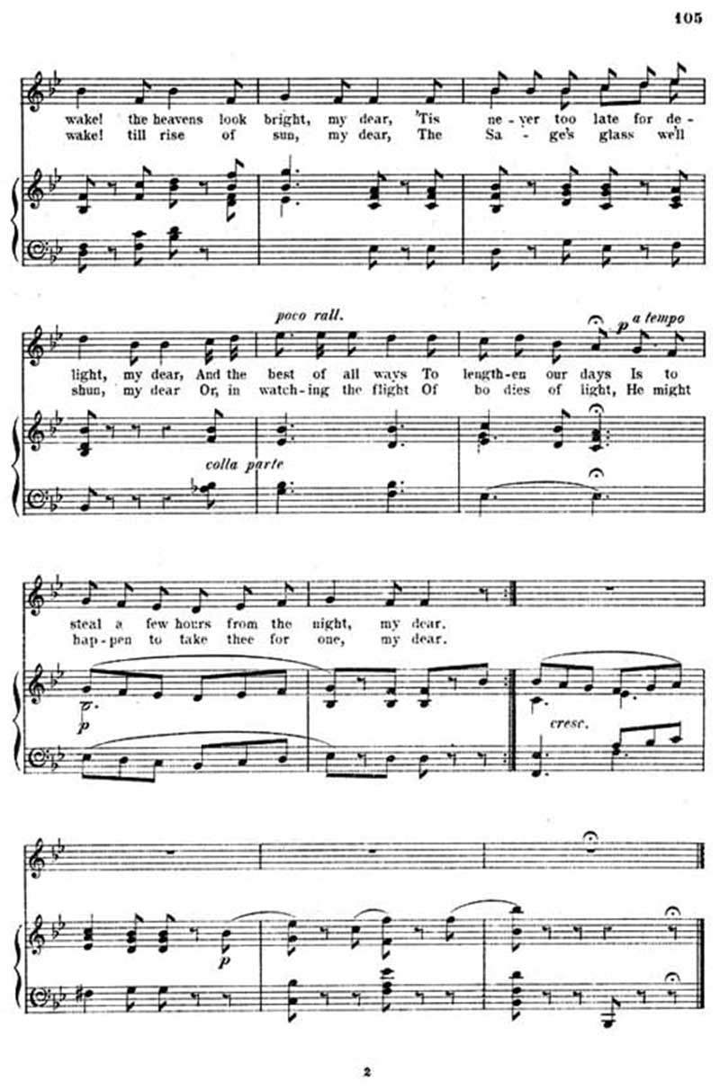 Music score to The young May moon