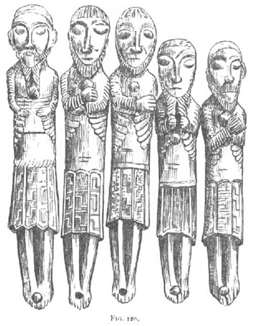 Figures on the shrine of St. Manchan