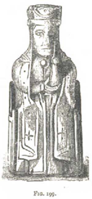 Bone chessman, found in bog in Meath