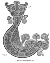 Capital L from the Book of Kells