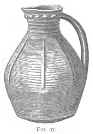 Earthenware glazed pitcher, found in a crannog